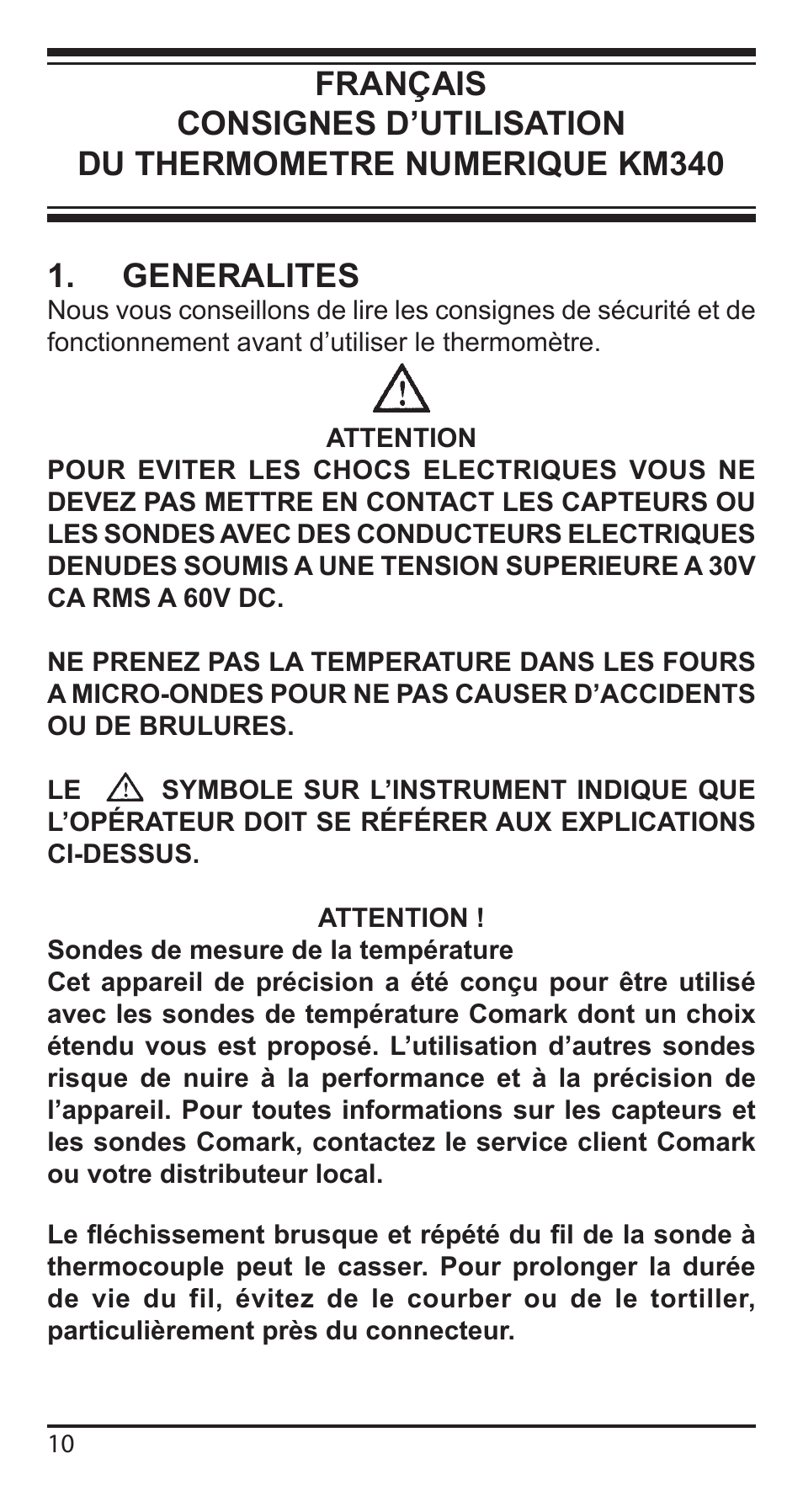 Comark KM340 User Manual | Page 11 / 42