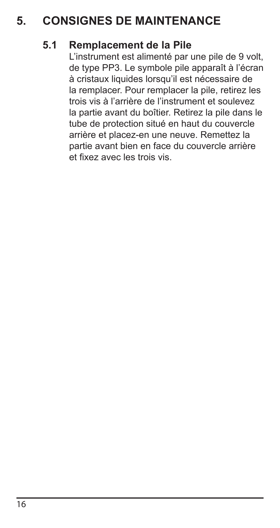 Consignes de maintenance | Comark KM340 User Manual | Page 17 / 42