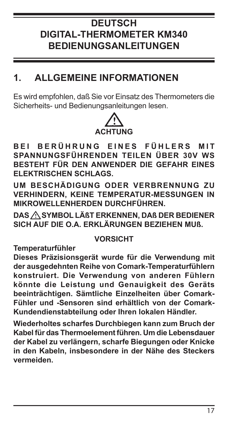 Comark KM340 User Manual | Page 18 / 42