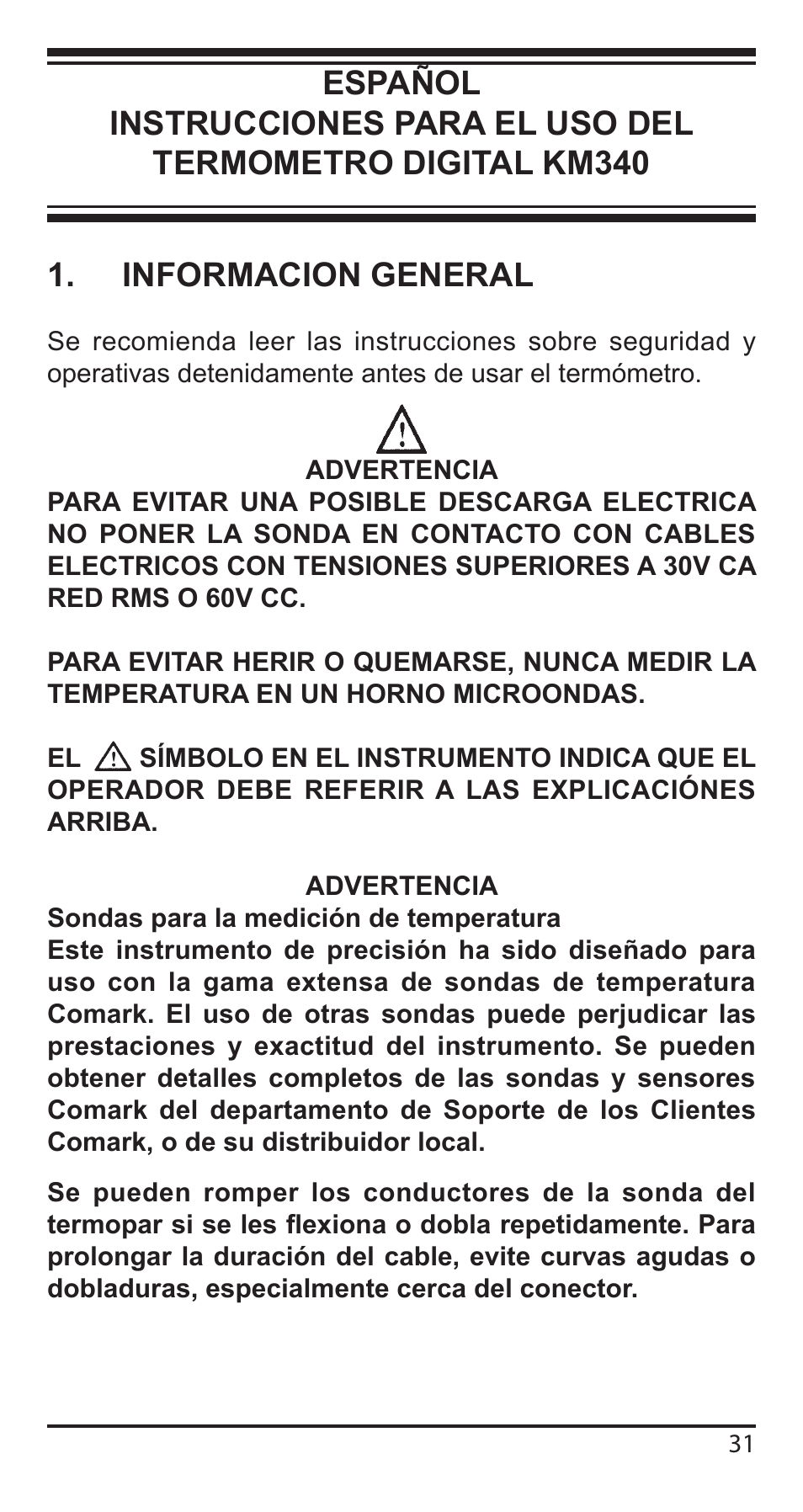 Comark KM340 User Manual | Page 32 / 42