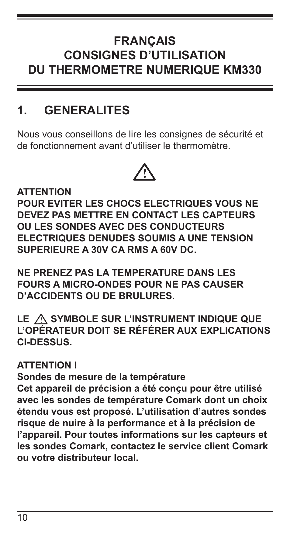 Comark KM330 User Manual | Page 11 / 42