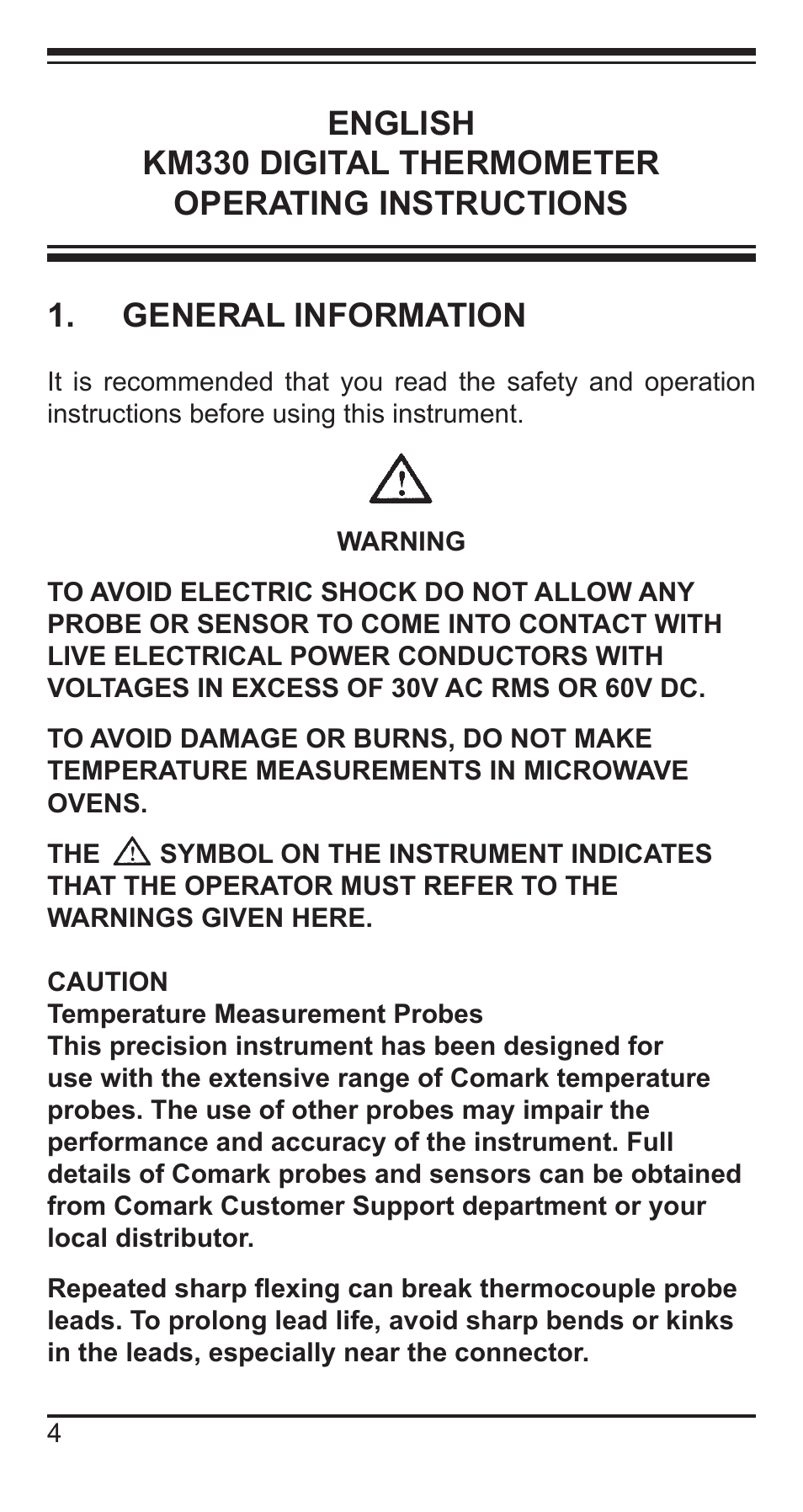 Comark KM330 User Manual | Page 5 / 42