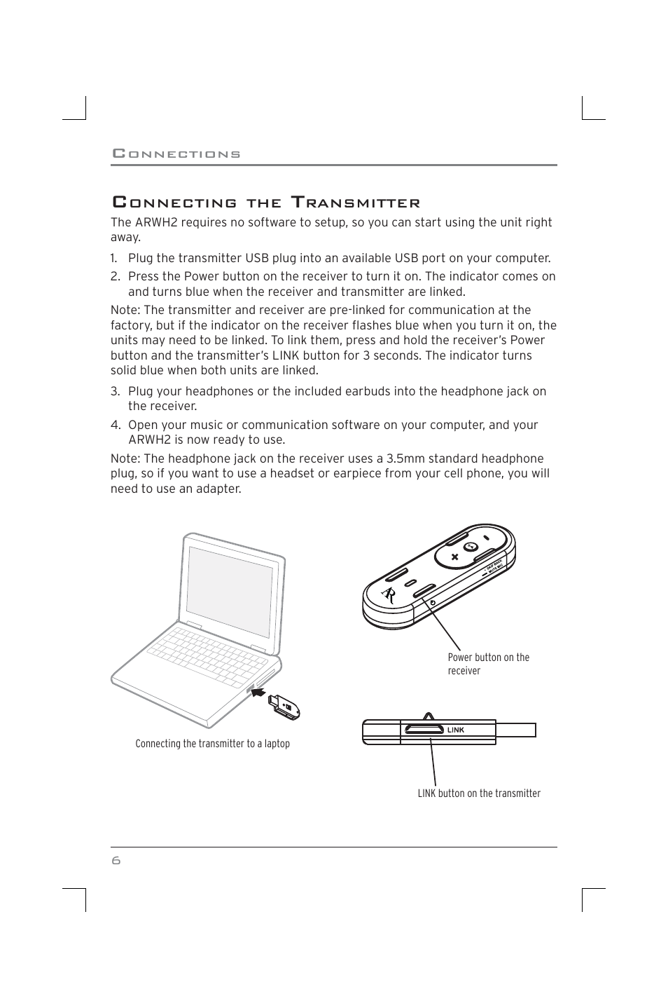 Acoustic Research ARWH2 User Manual | Page 6 / 12