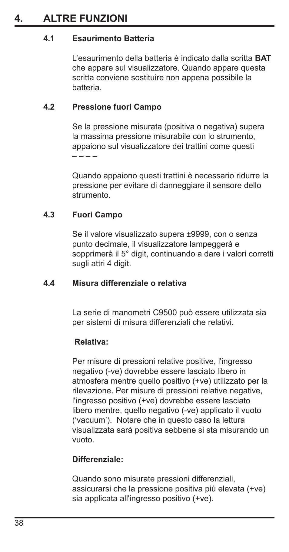 4 . altre funzioni | Comark C9551 User Manual | Page 39 / 54