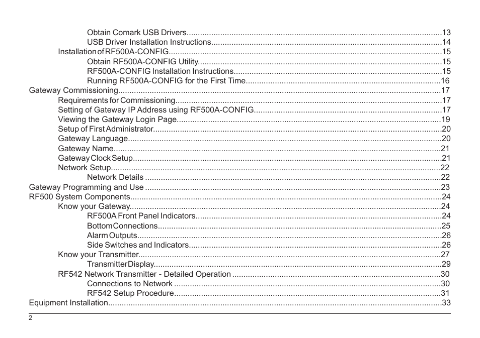 Comark RF500A User Manual | Page 3 / 66