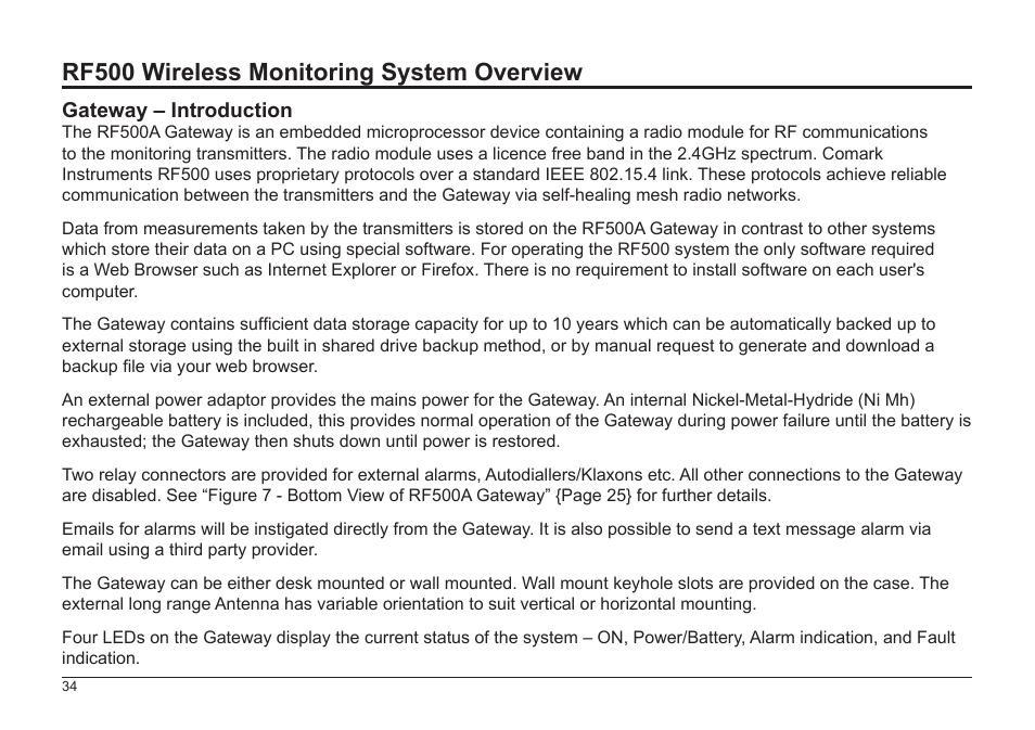 Rf500 wireless monitoring system overview | Comark RF500A User Manual | Page 35 / 66