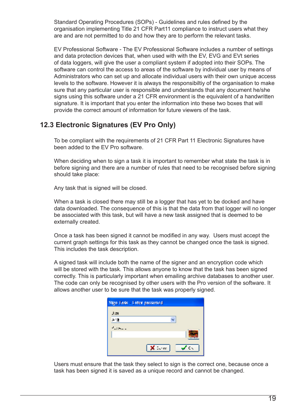3 electronic signatures (ev pro only) | Comark EV SOFTWARE User Manual | Page 20 / 26