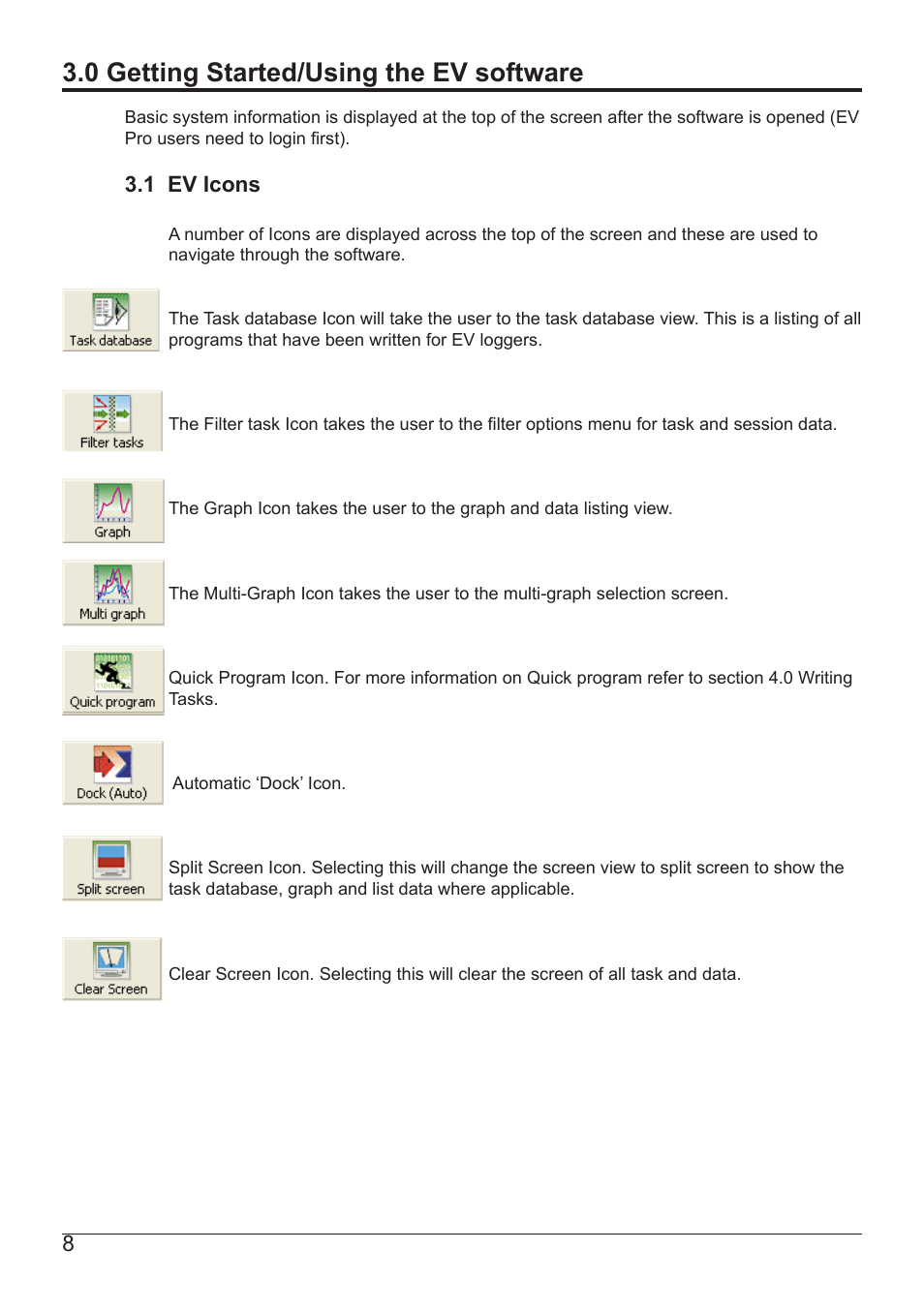 0 getting started/using the ev software | Comark EV SOFTWARE User Manual | Page 9 / 26