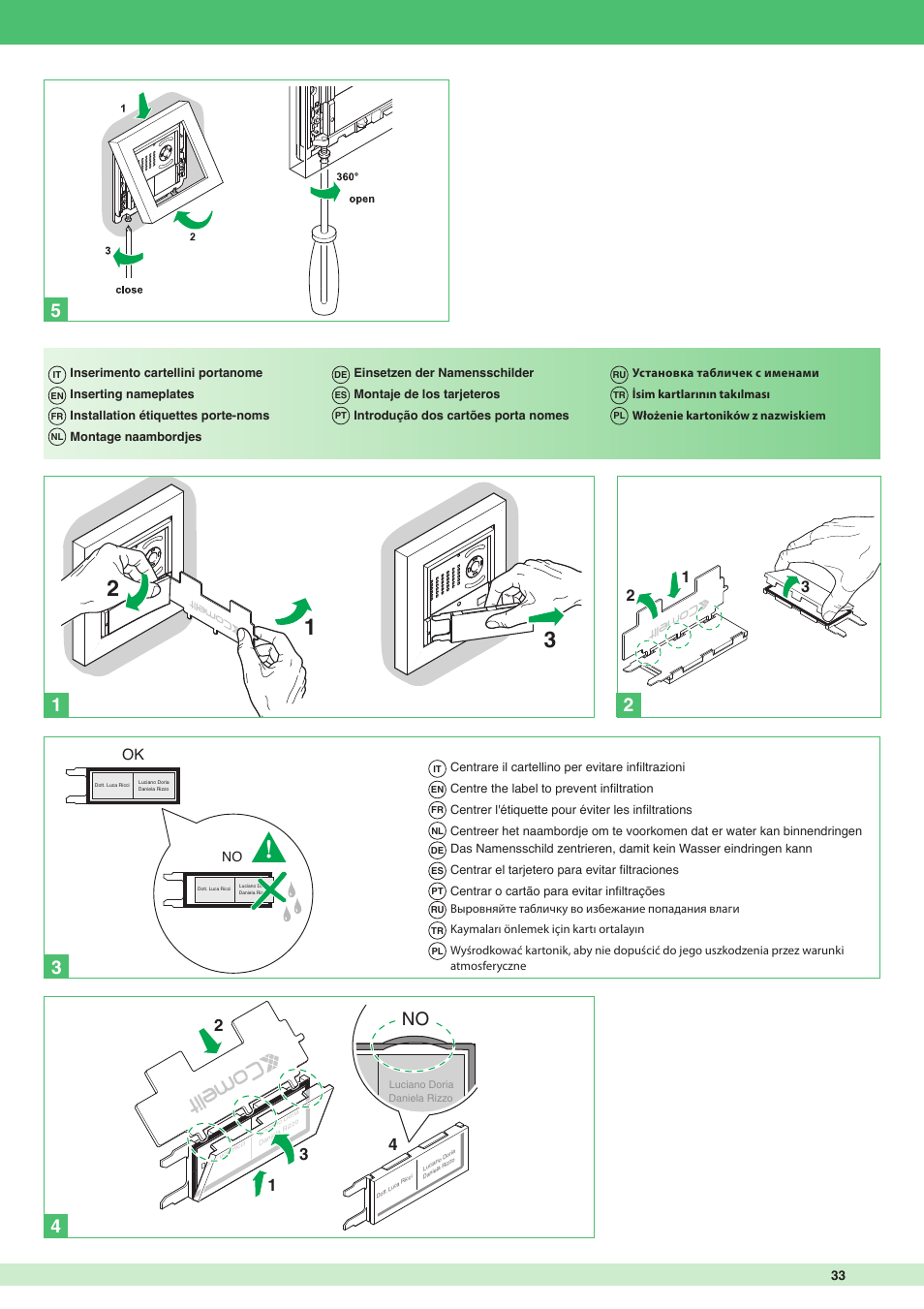 Comelit MT KIT VIP 8513IM User Manual | Page 33 / 40