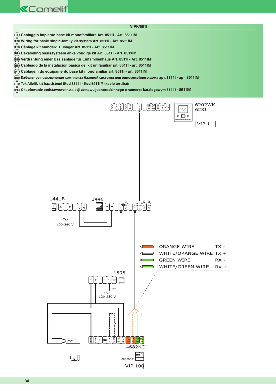 Comelit MT KIT VIP 8513IM User Manual | Page 34 / 40