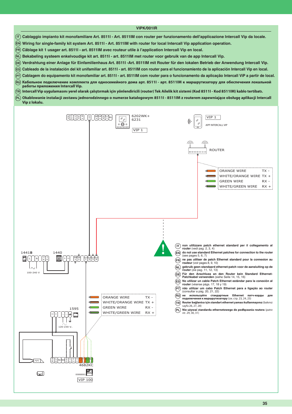 Vipk/001ir | Comelit MT KIT VIP 8513IM User Manual | Page 35 / 40