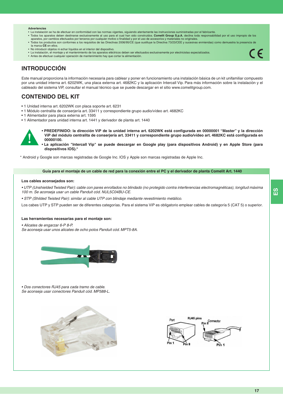 Comelit MT 8511I User Manual | Page 17 / 36