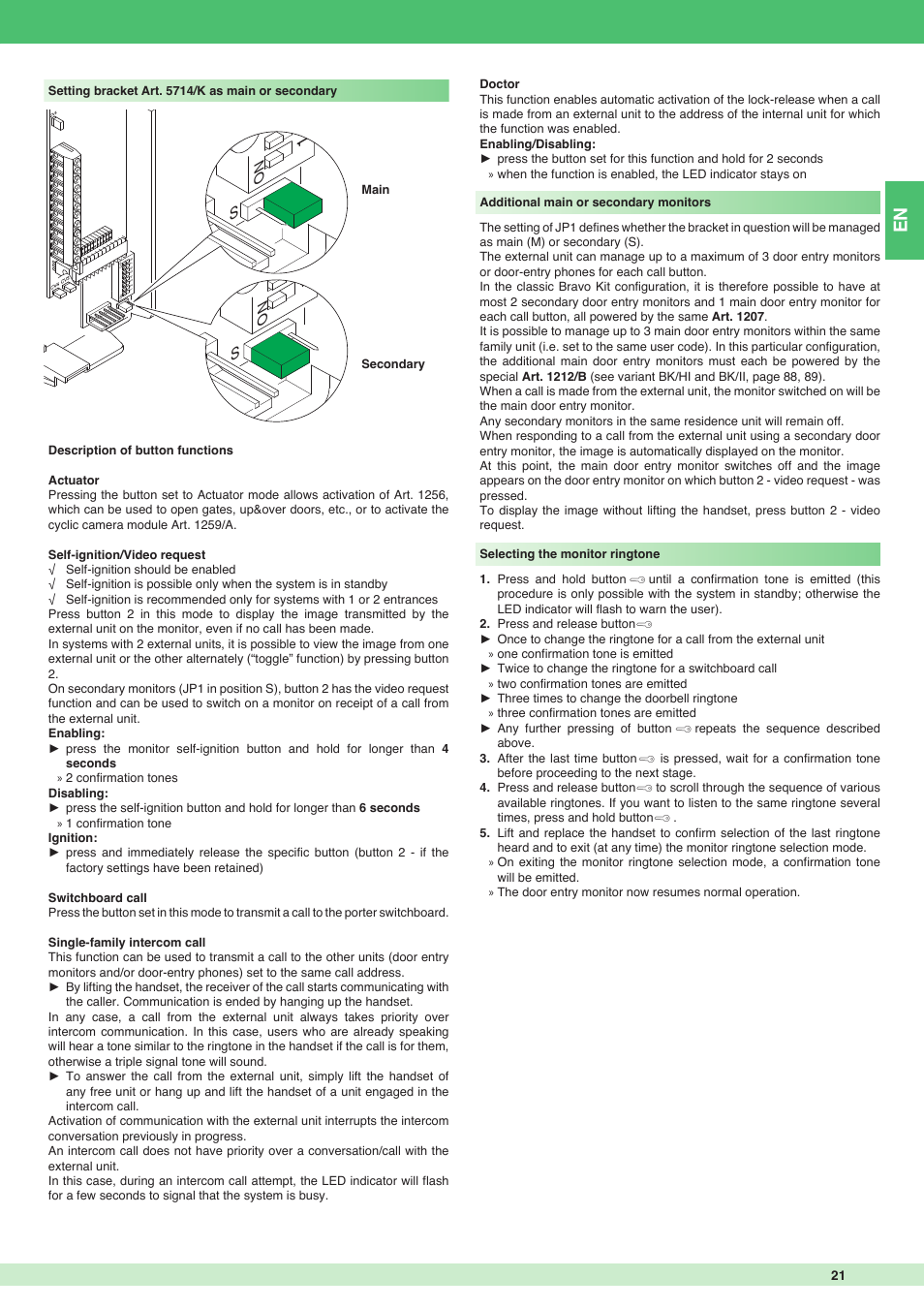 Comelit MT 8171I User Manual | Page 21 / 96