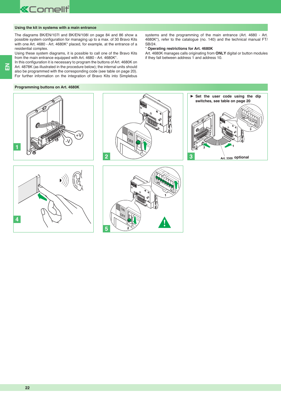 En 2 4 | Comelit MT 8171I User Manual | Page 22 / 96