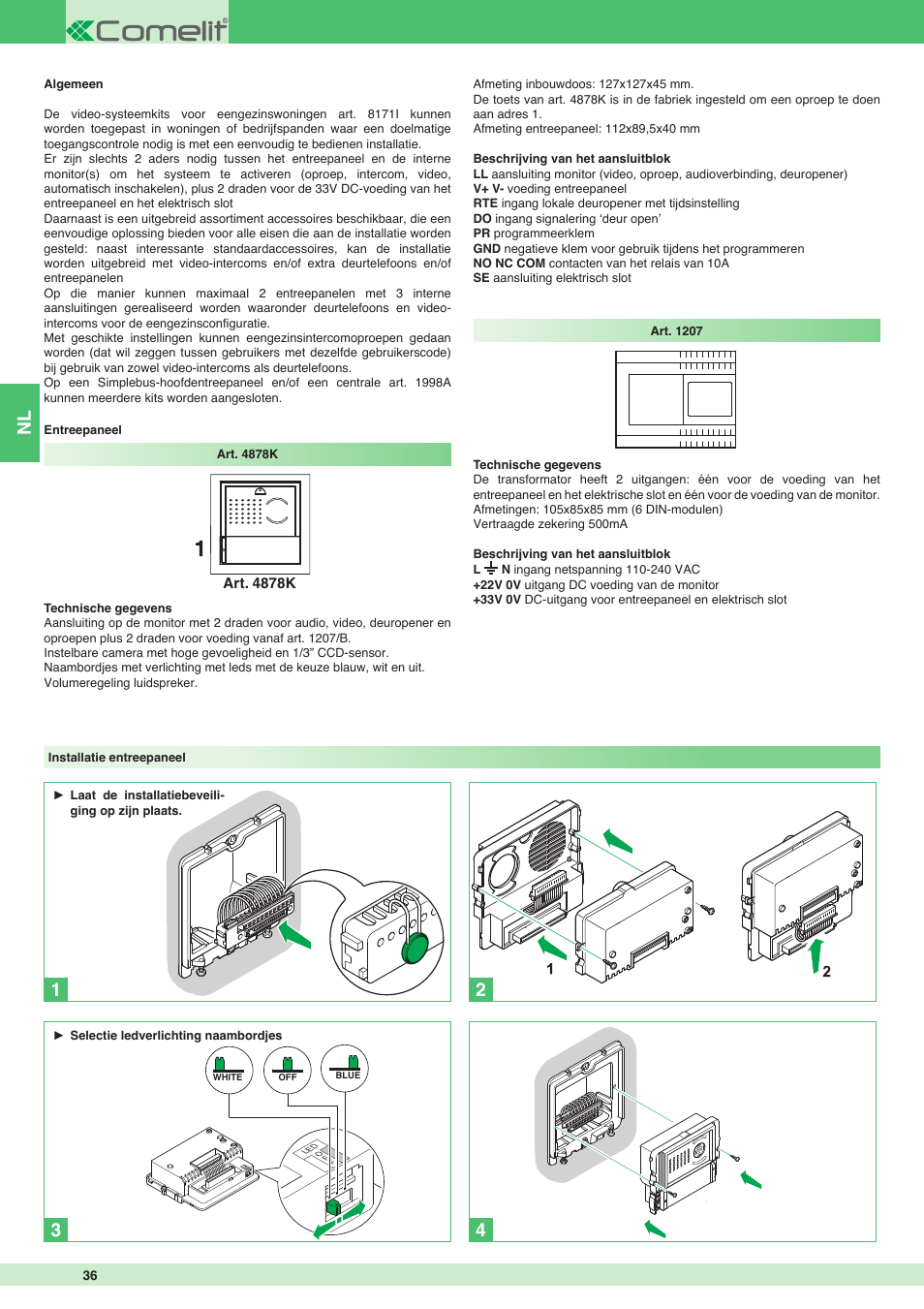 Comelit MT 8171I User Manual | Page 36 / 96