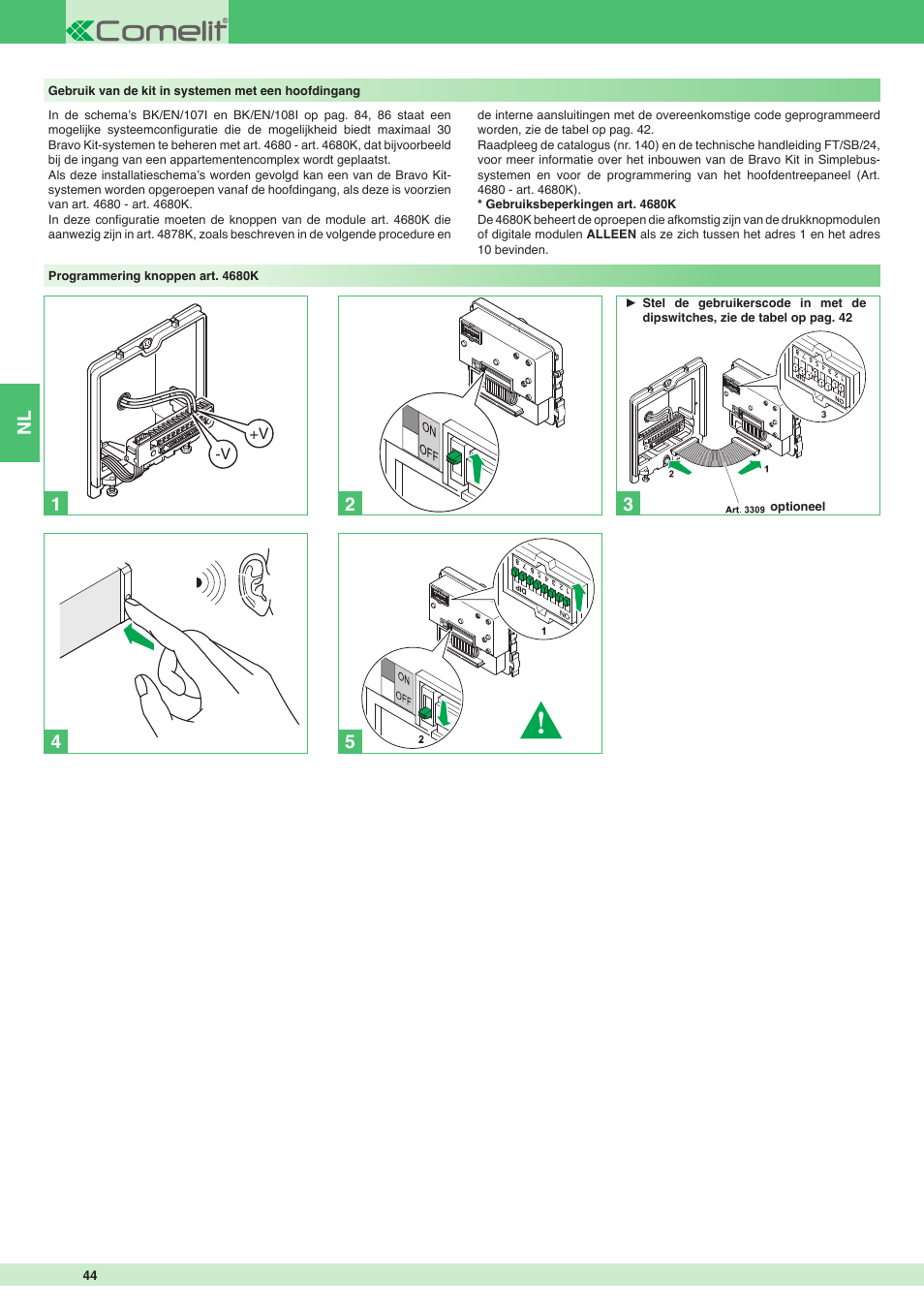 Nl 2 4 | Comelit MT 8171I User Manual | Page 44 / 96