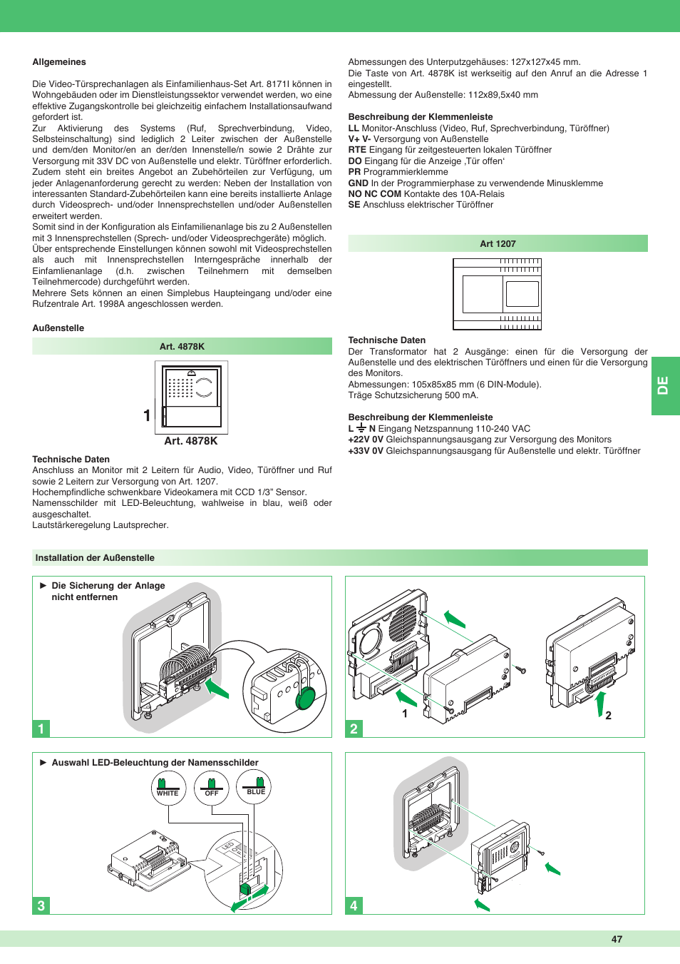 Comelit MT 8171I User Manual | Page 47 / 96