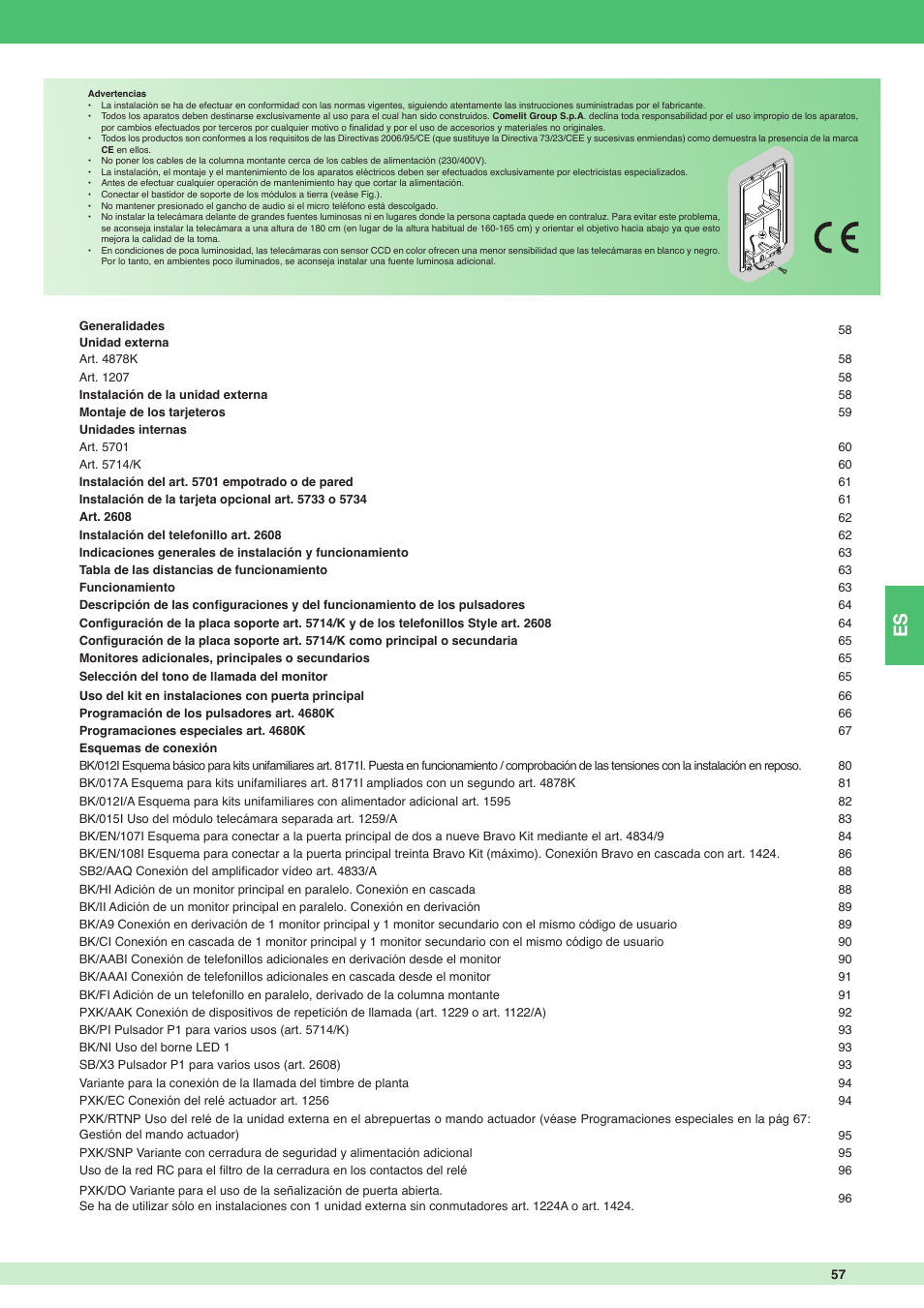 Comelit MT 8171I User Manual | Page 57 / 96