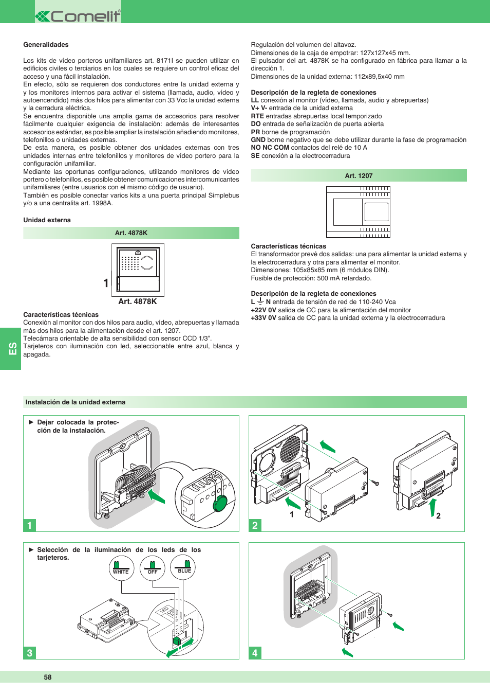 Comelit MT 8171I User Manual | Page 58 / 96