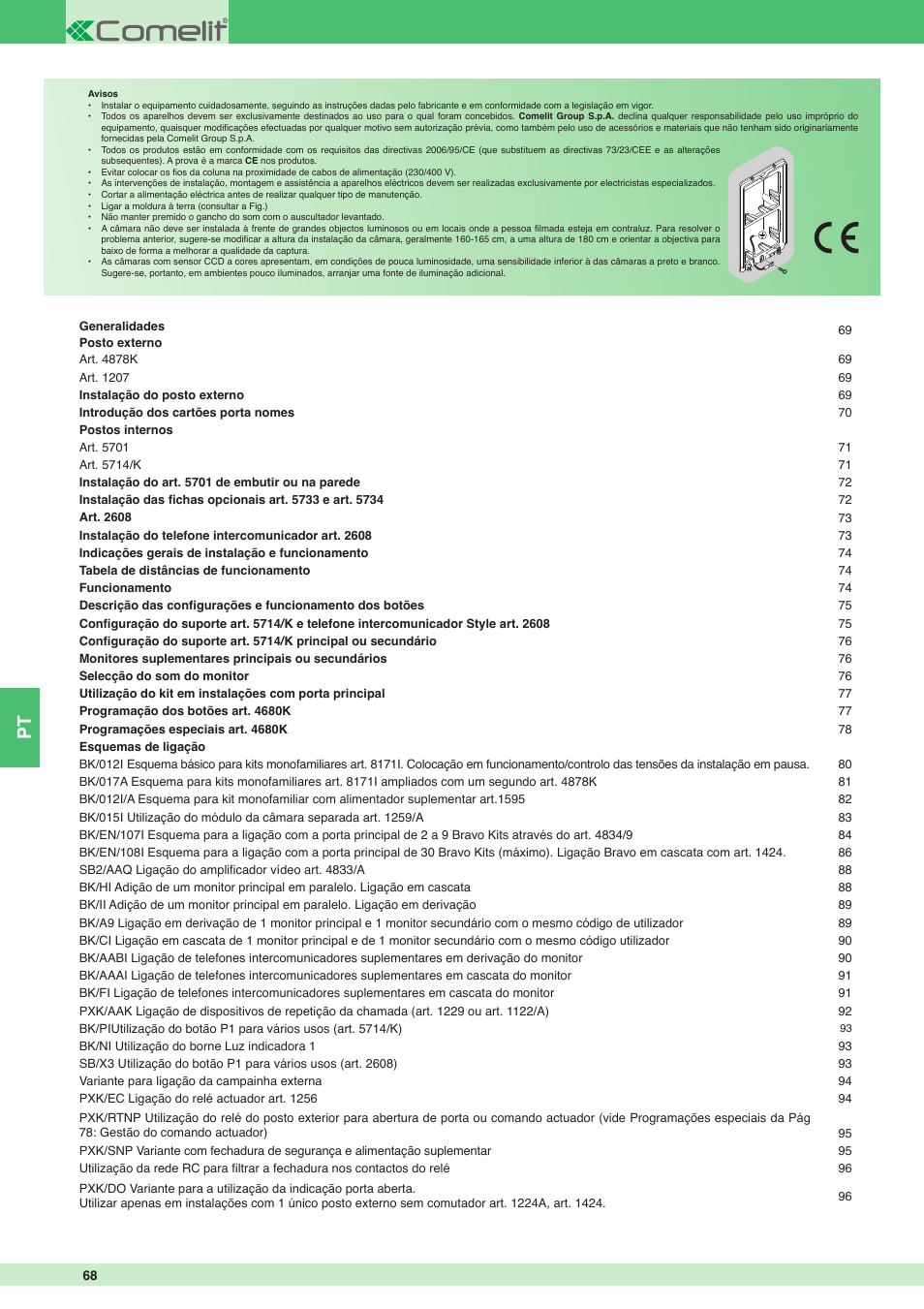 Comelit MT 8171I User Manual | Page 68 / 96