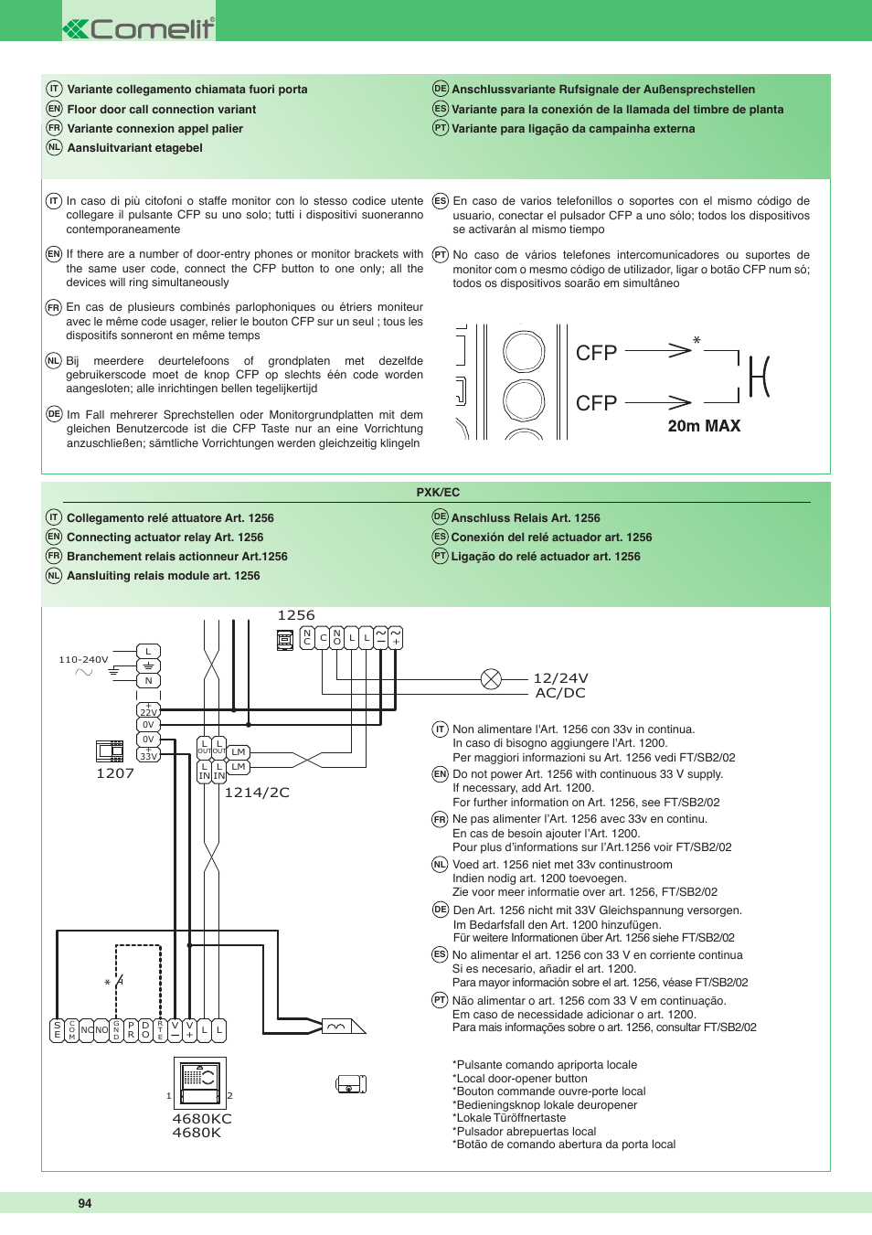 Comelit MT 8171I User Manual | Page 94 / 96