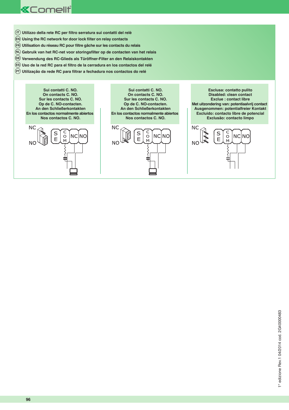 Comelit MT 8171I User Manual | Page 96 / 96