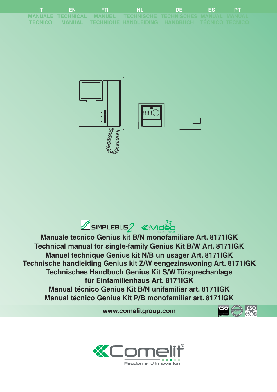 Comelit MT 8171IGK User Manual | 72 pages