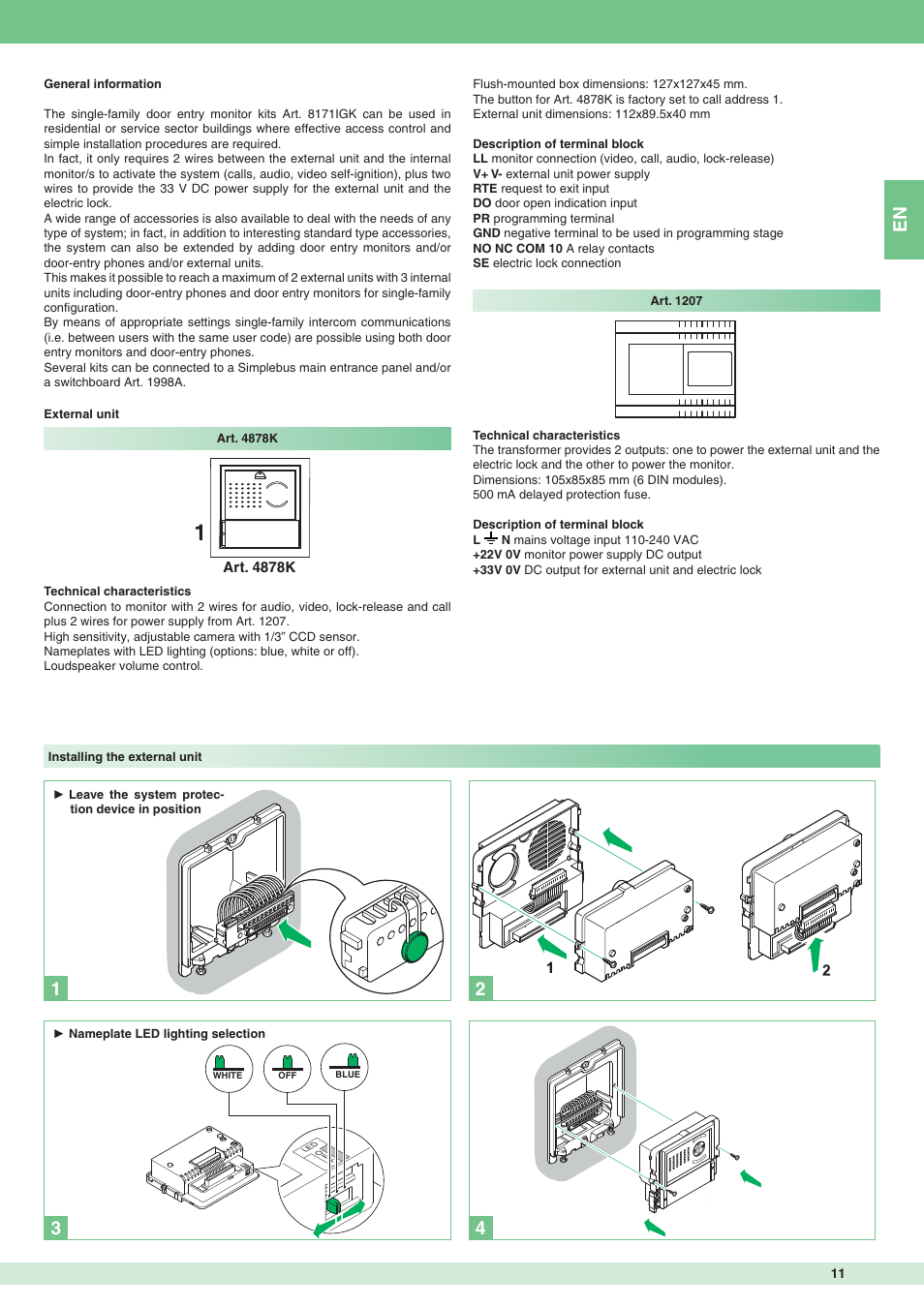 Comelit MT 8171IGK User Manual | Page 11 / 72