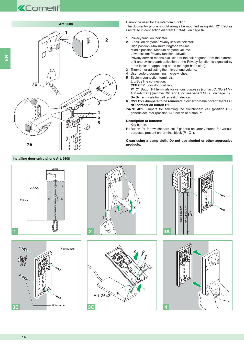 Comelit MT 8171IGK User Manual | Page 14 / 72