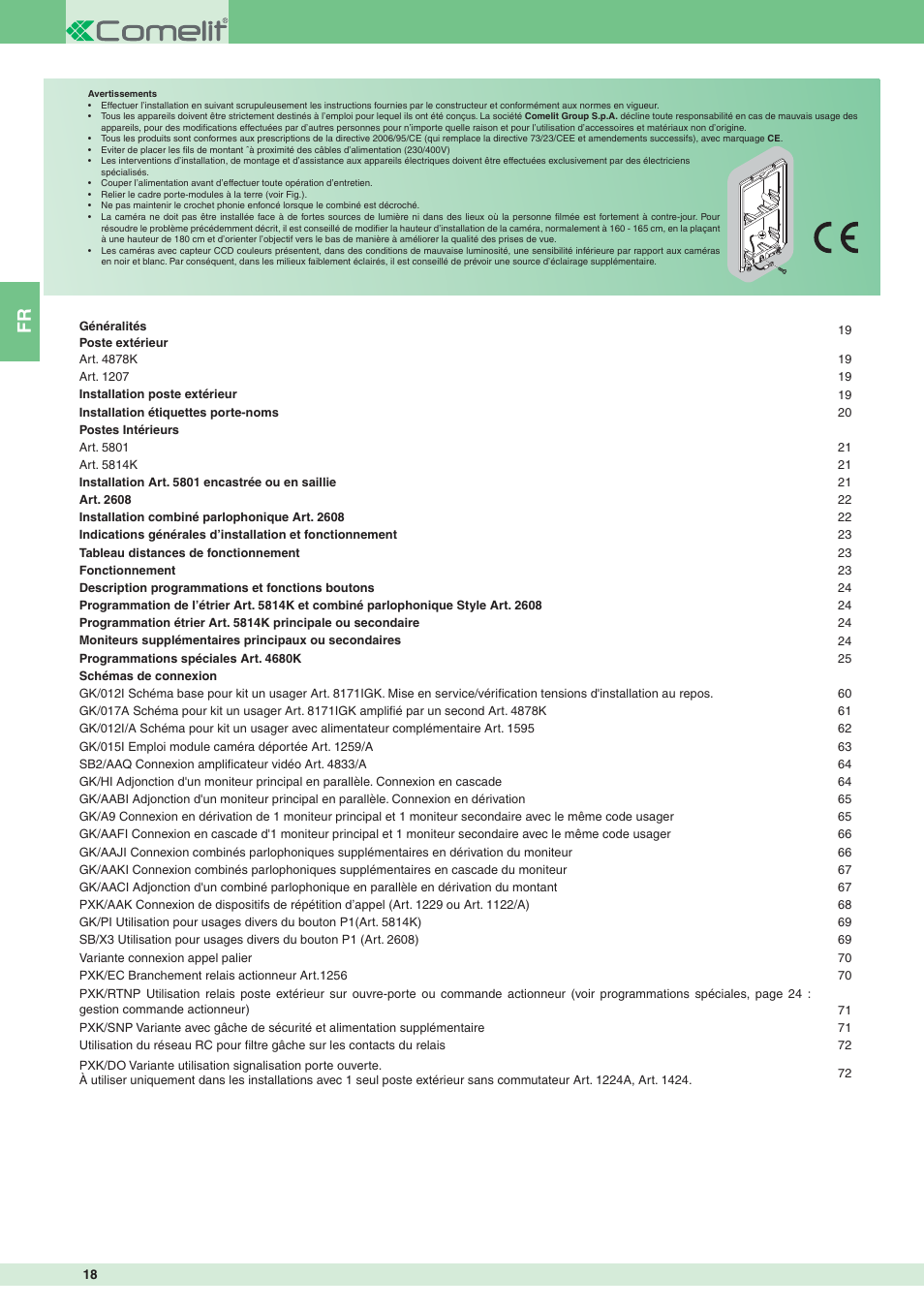Comelit MT 8171IGK User Manual | Page 18 / 72