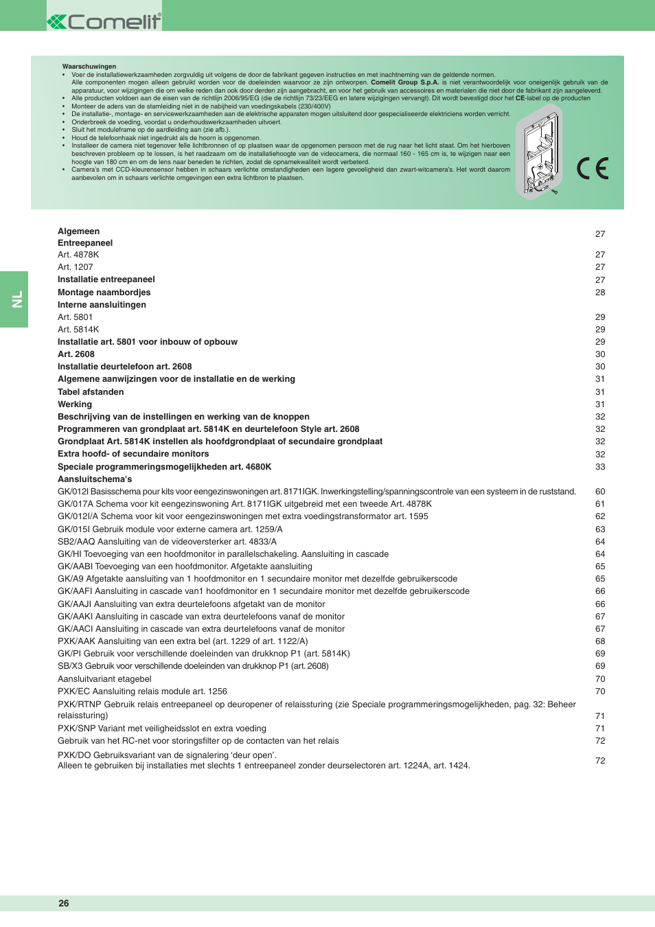 Comelit MT 8171IGK User Manual | Page 26 / 72