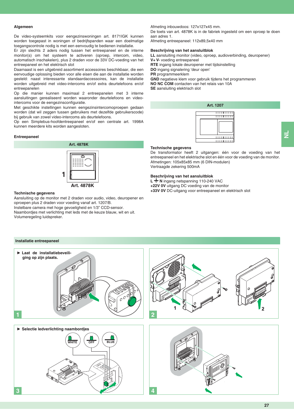 Comelit MT 8171IGK User Manual | Page 27 / 72