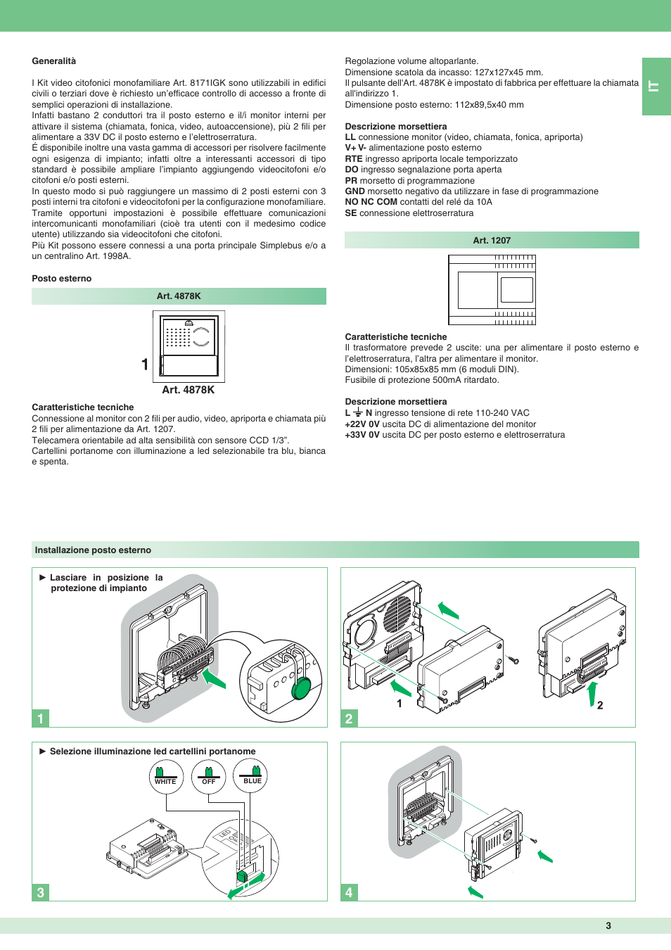 Comelit MT 8171IGK User Manual | Page 3 / 72