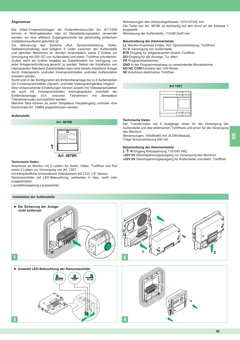 Comelit MT 8171IGK User Manual | Page 35 / 72