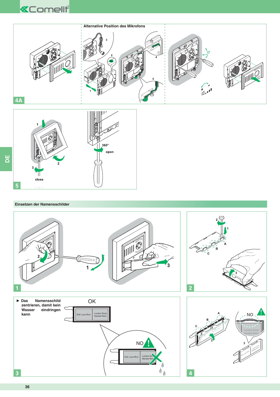 Comelit MT 8171IGK User Manual | Page 36 / 72