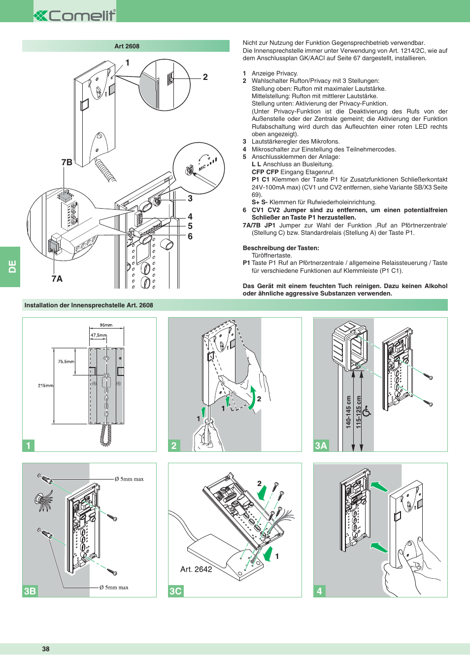 Comelit MT 8171IGK User Manual | Page 38 / 72