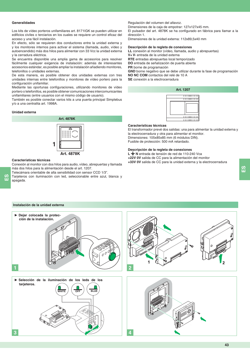 Comelit MT 8171IGK User Manual | Page 43 / 72