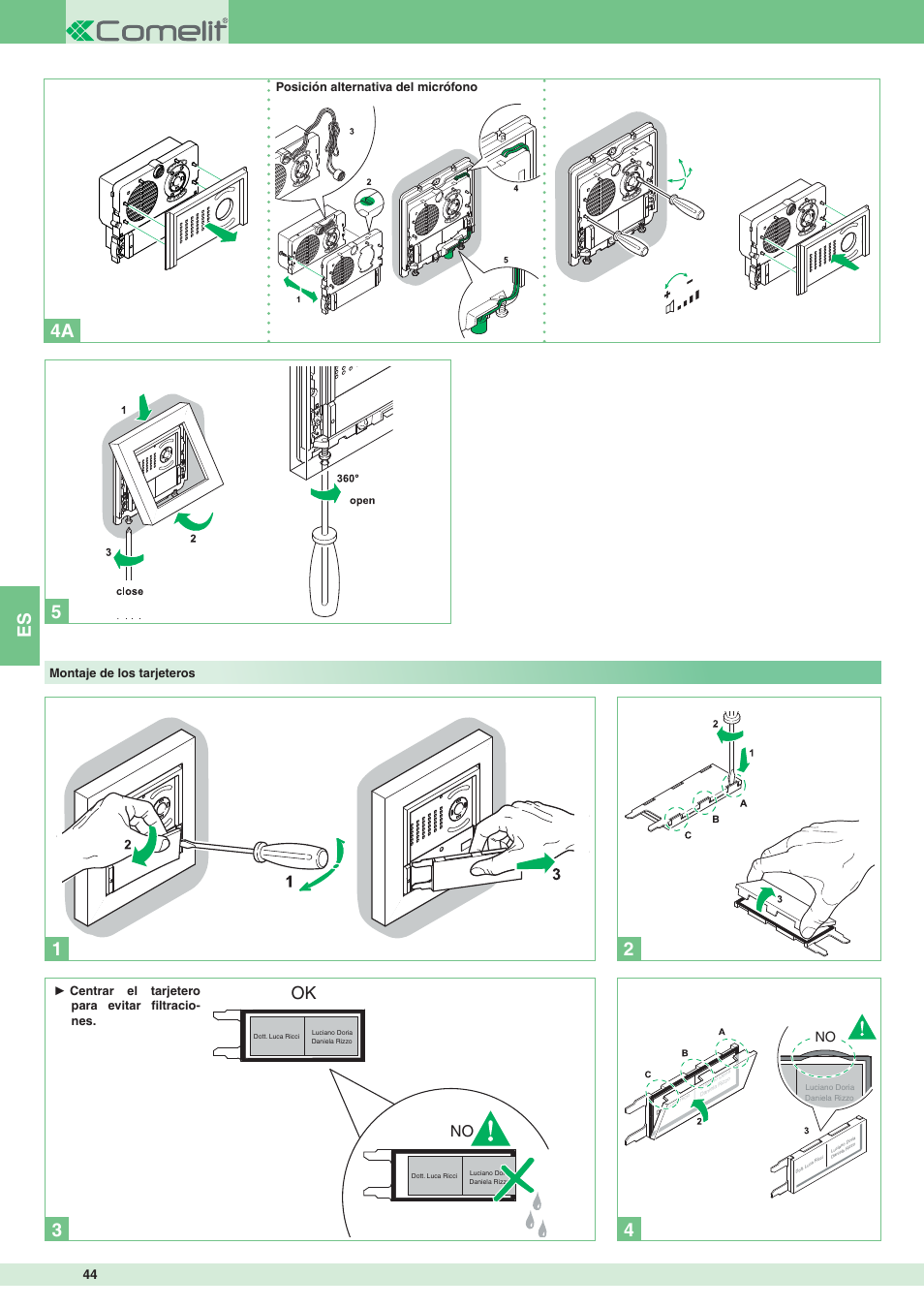 Comelit MT 8171IGK User Manual | Page 44 / 72