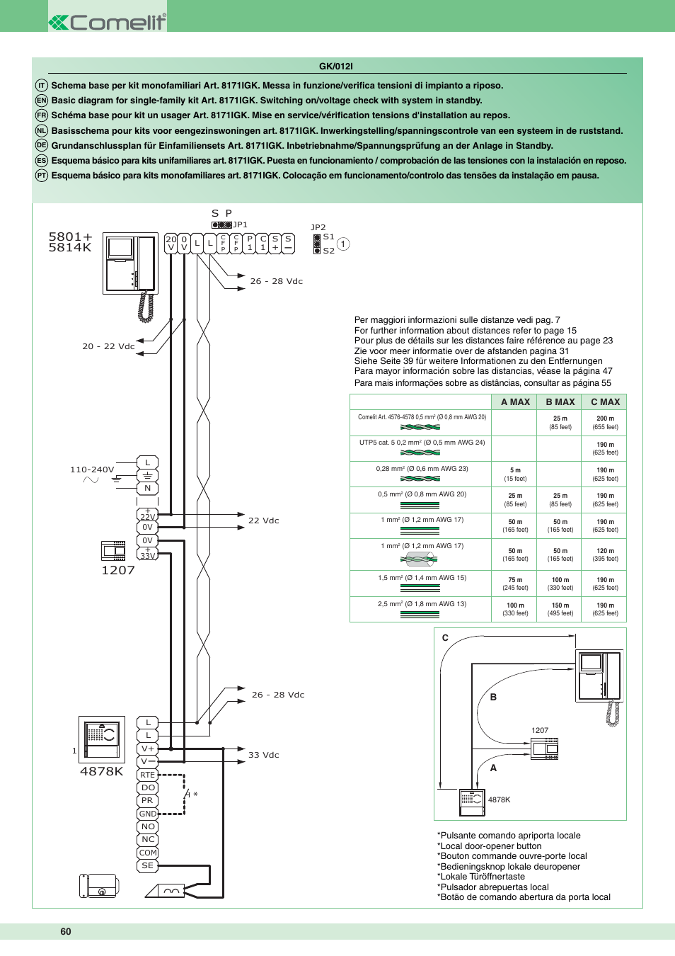 4878k | Comelit MT 8171IGK User Manual | Page 60 / 72