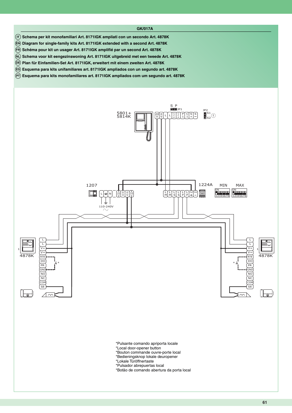 Comelit MT 8171IGK User Manual | Page 61 / 72