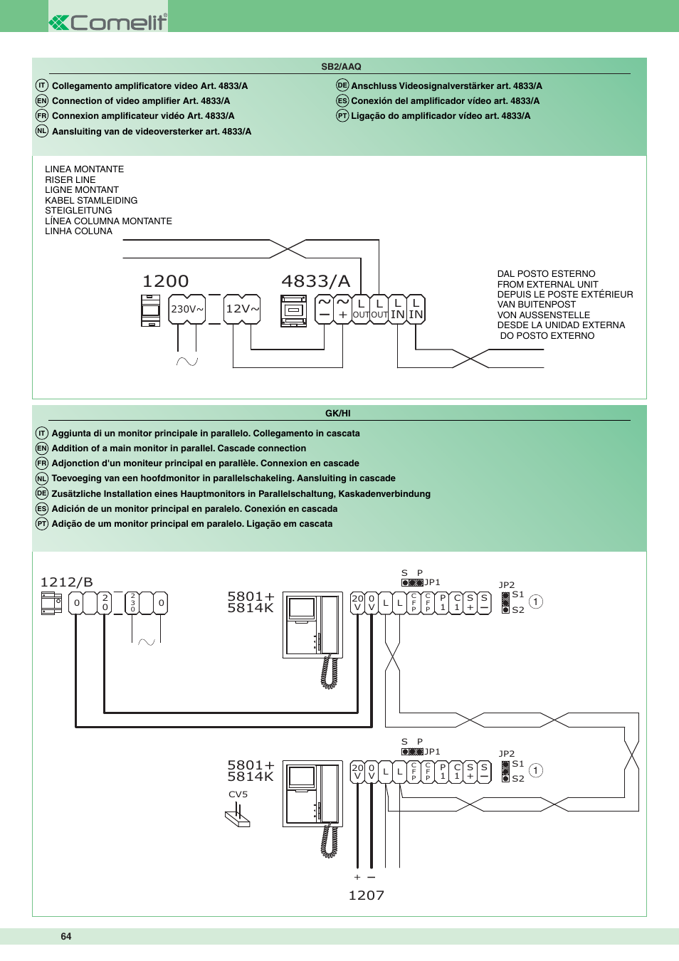 4833/a, 1212/b | Comelit MT 8171IGK User Manual | Page 64 / 72