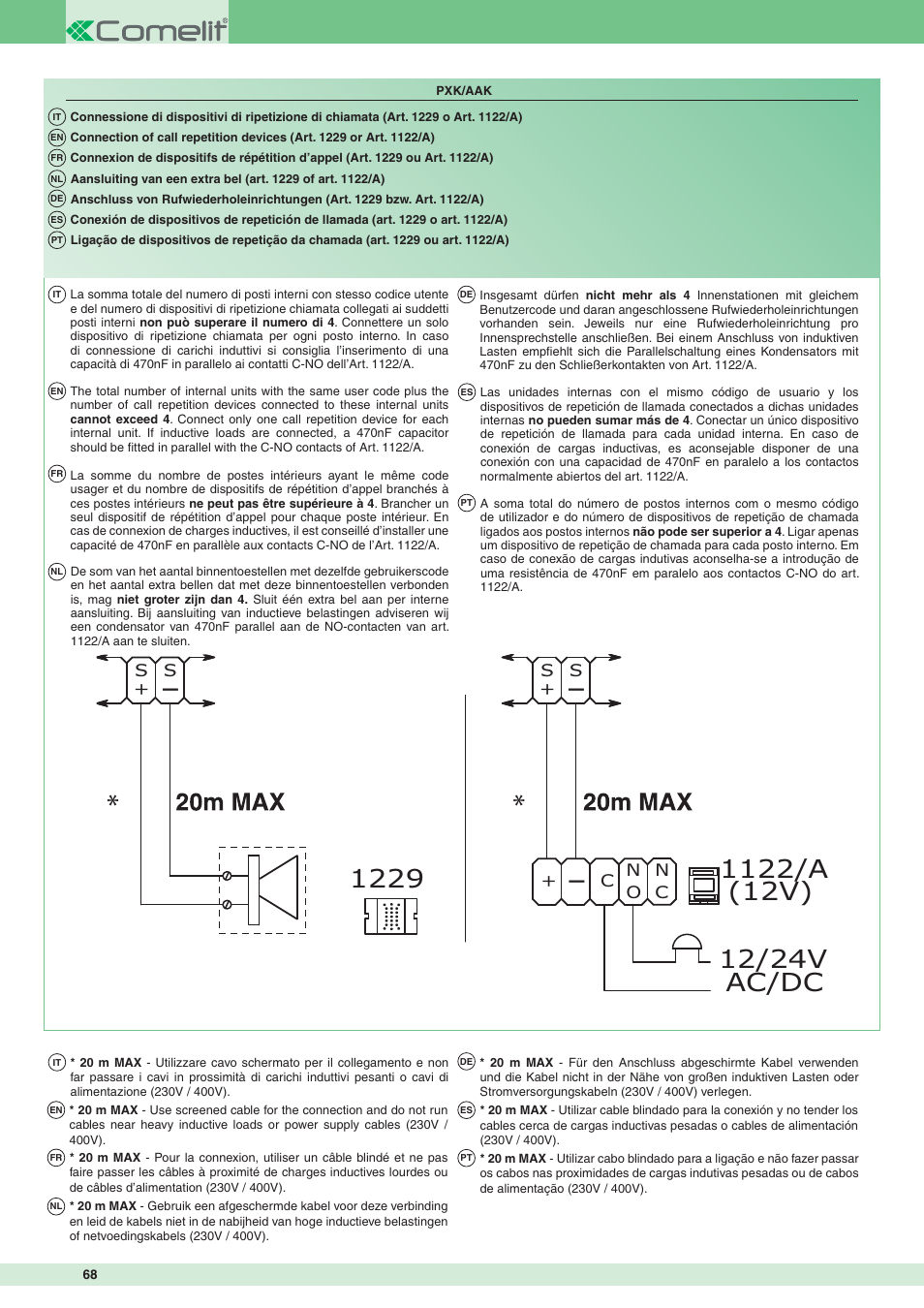 Comelit MT 8171IGK User Manual | Page 68 / 72