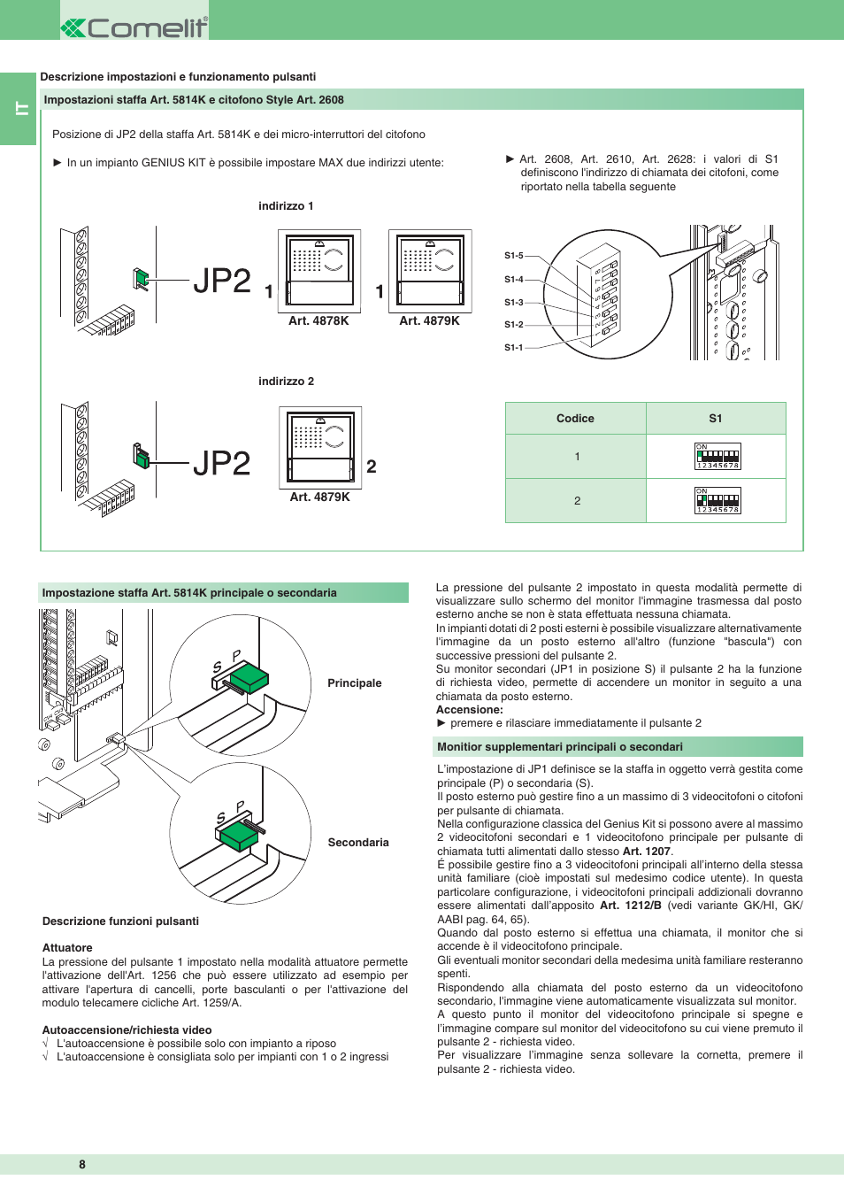 Comelit MT 8171IGK User Manual | Page 8 / 72