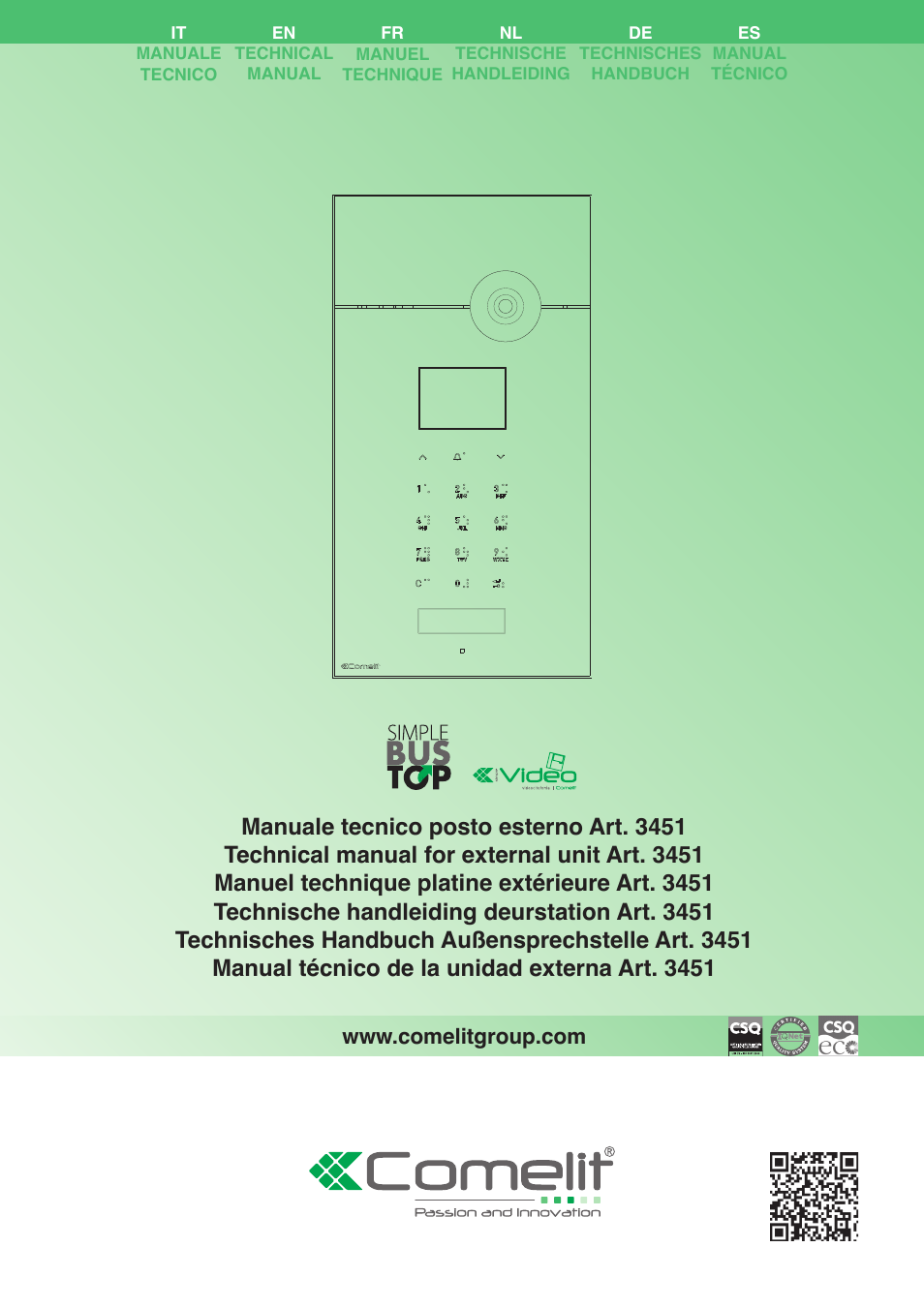 Comelit MT 3451 User Manual | 20 pages