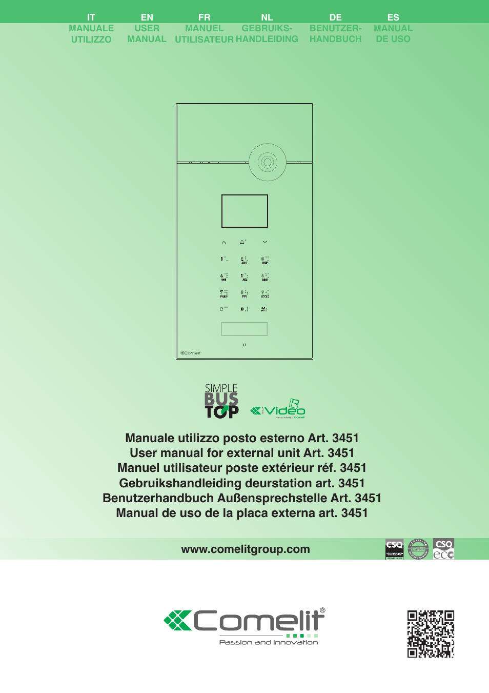 Comelit MU 3451 User Manual | 8 pages