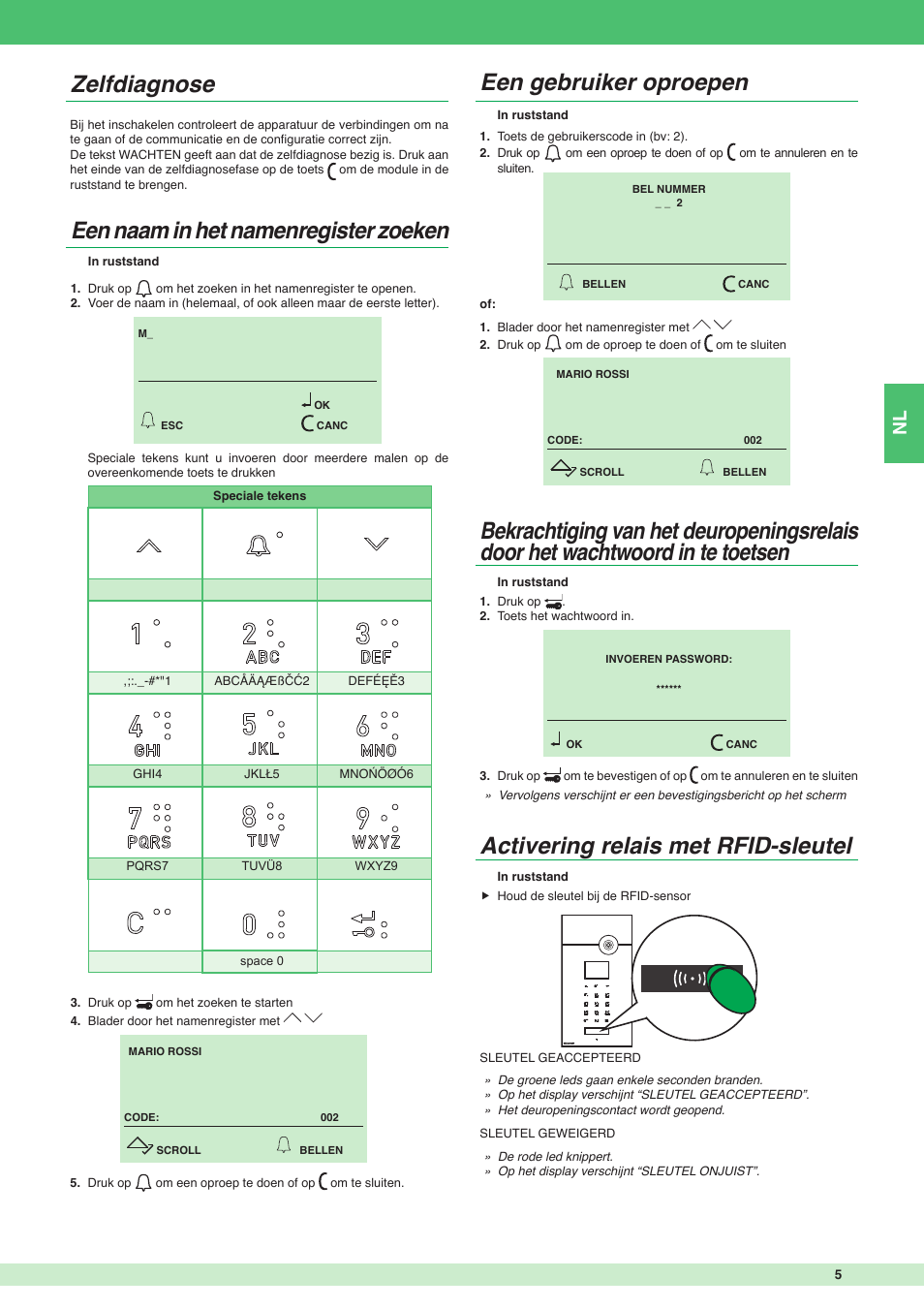 Activering relais met rfid-sleutel | Comelit MU 3451 User Manual | Page 5 / 8