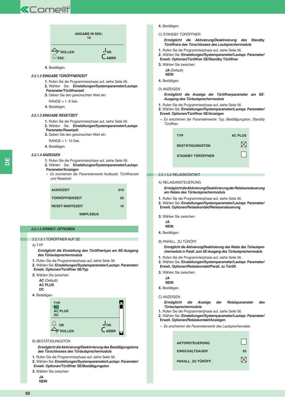 Comelit MT 3451 FR User Manual | Page 60 / 80