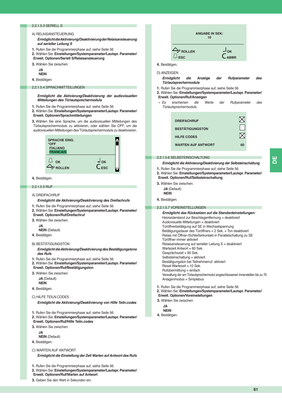 Comelit MT 3451 FR User Manual | Page 61 / 80