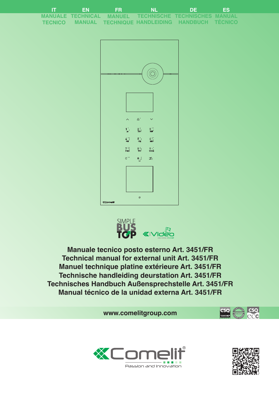 Comelit MT 3451 FR User Manual | 20 pages