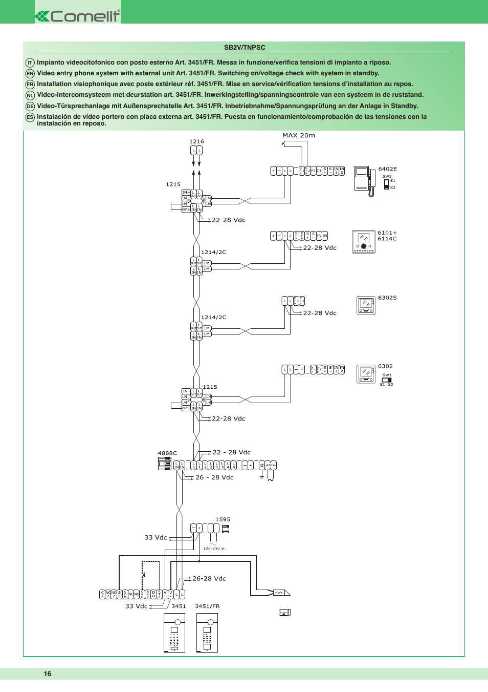 Comelit MT 3451 FR User Manual | Page 16 / 20